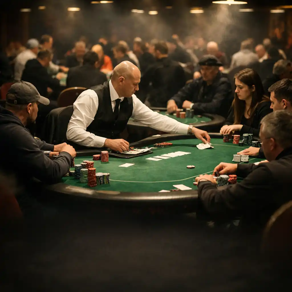 Atmosféra živého pokerového turnaje